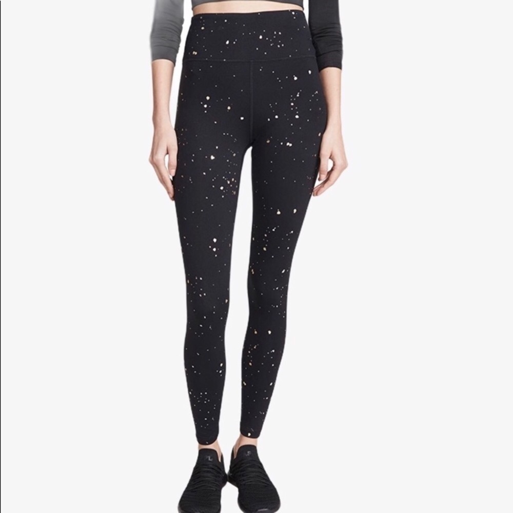 Spiritual Gangster Women’s Foil Print Essential Leggings Black Gold Size XS